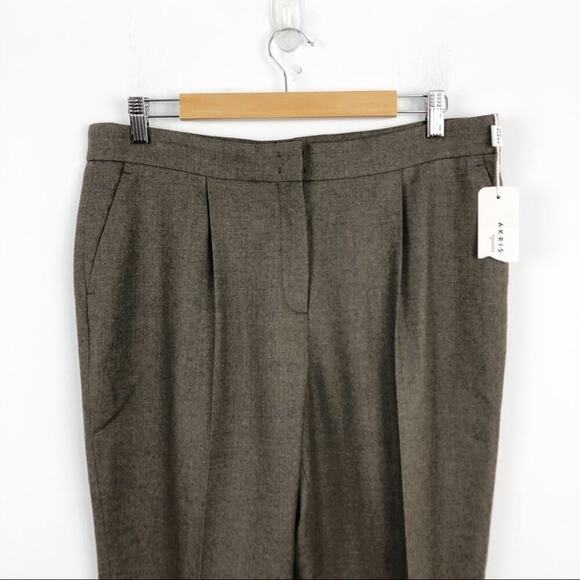 New  Akris Punto Maiko Pleated Flattering High Waisted 100% Wool Trousers Pants - Picture 3 of 16